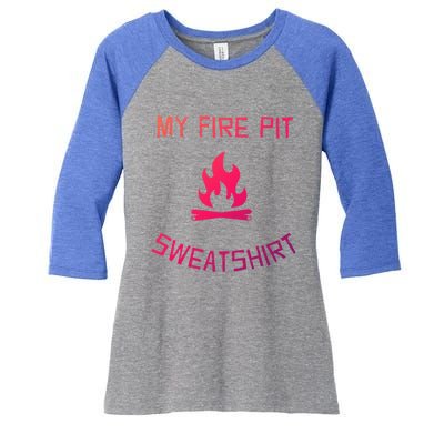 Fire Pit Lake Life Campfire Bonfire Camping Gift Women's Tri-Blend 3/4-Sleeve Raglan Shirt