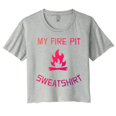 Fire Pit Lake Life Campfire Bonfire Camping Gift Women's Crop Top Tee