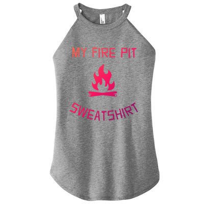 Fire Pit Lake Life Campfire Bonfire Camping Gift Women's Perfect Tri Rocker Tank