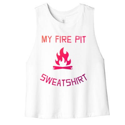 Fire Pit Lake Life Campfire Bonfire Camping Gift Women's Racerback Cropped Tank