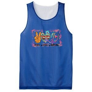 Funny Peace Love Nursing Stethoscope Nurses Day Gift Mesh Reversible Basketball Jersey Tank