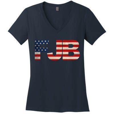FJB Pocket Logo F*ck Joe Biden Women's V-Neck T-Shirt
