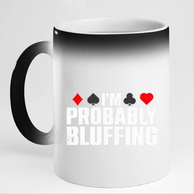 Funny Poker Lover Art Casino Play Card Gambler 11oz Black Color Changing Mug