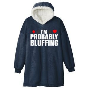 Funny Poker Lover Art Casino Play Card Gambler Hooded Wearable Blanket