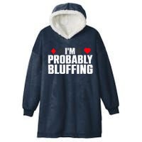 Funny Poker Lover Art Casino Play Card Gambler Hooded Wearable Blanket