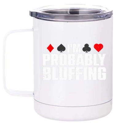 Funny Poker Lover Art Casino Play Card Gambler 12 oz Stainless Steel Tumbler Cup