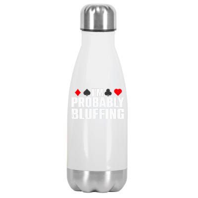 Funny Poker Lover Art Casino Play Card Gambler Stainless Steel Insulated Water Bottle