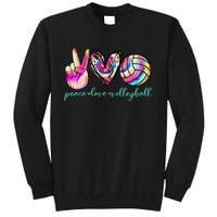 funny Peace Love Volleyball Player Tie Dye Style Sweatshirt