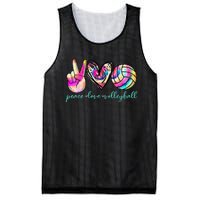 funny Peace Love Volleyball Player Tie Dye Style Mesh Reversible Basketball Jersey Tank