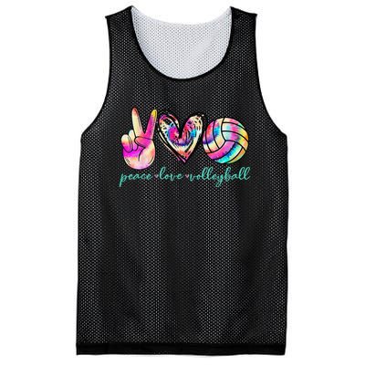 funny Peace Love Volleyball Player Tie Dye Style Mesh Reversible Basketball Jersey Tank