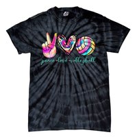 funny Peace Love Volleyball Player Tie Dye Style Tie-Dye T-Shirt