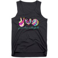 funny Peace Love Volleyball Player Tie Dye Style Tank Top