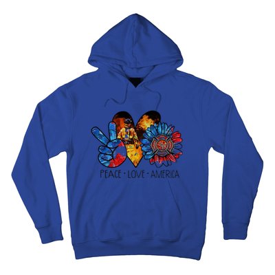 Funny Peace Love America Fire Gift Hoodie