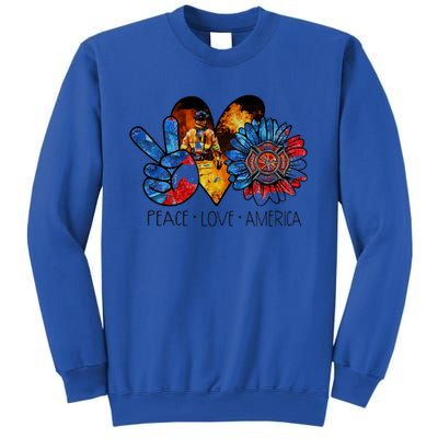 Funny Peace Love America Fire Gift Sweatshirt