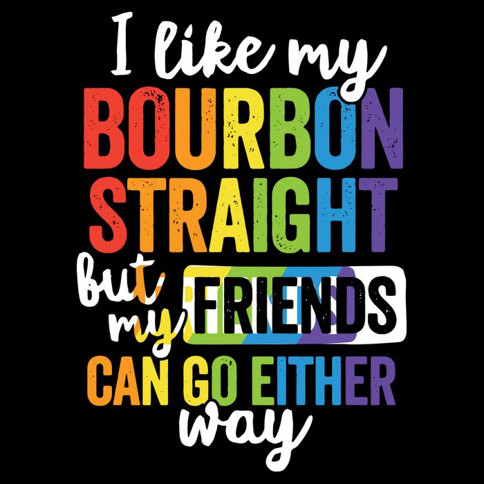 Funny Pride LGBT Ally Gift Bourbon Straight Friends Premium V-Neck T-Shirt