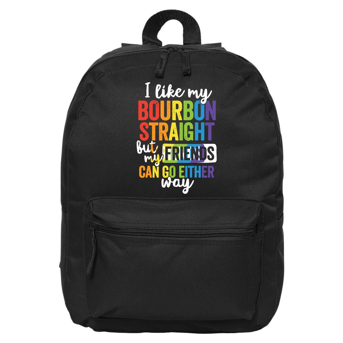 Funny Pride LGBT Ally Gift Bourbon Straight Friends Premium 16 in Basic Backpack