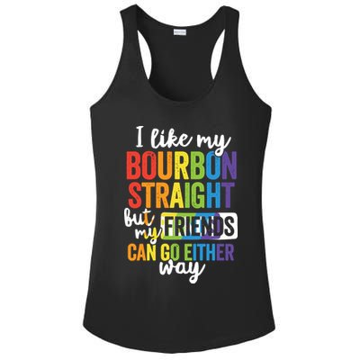 Funny Pride LGBT Ally Gift Bourbon Straight Friends Premium Ladies PosiCharge Competitor Racerback Tank