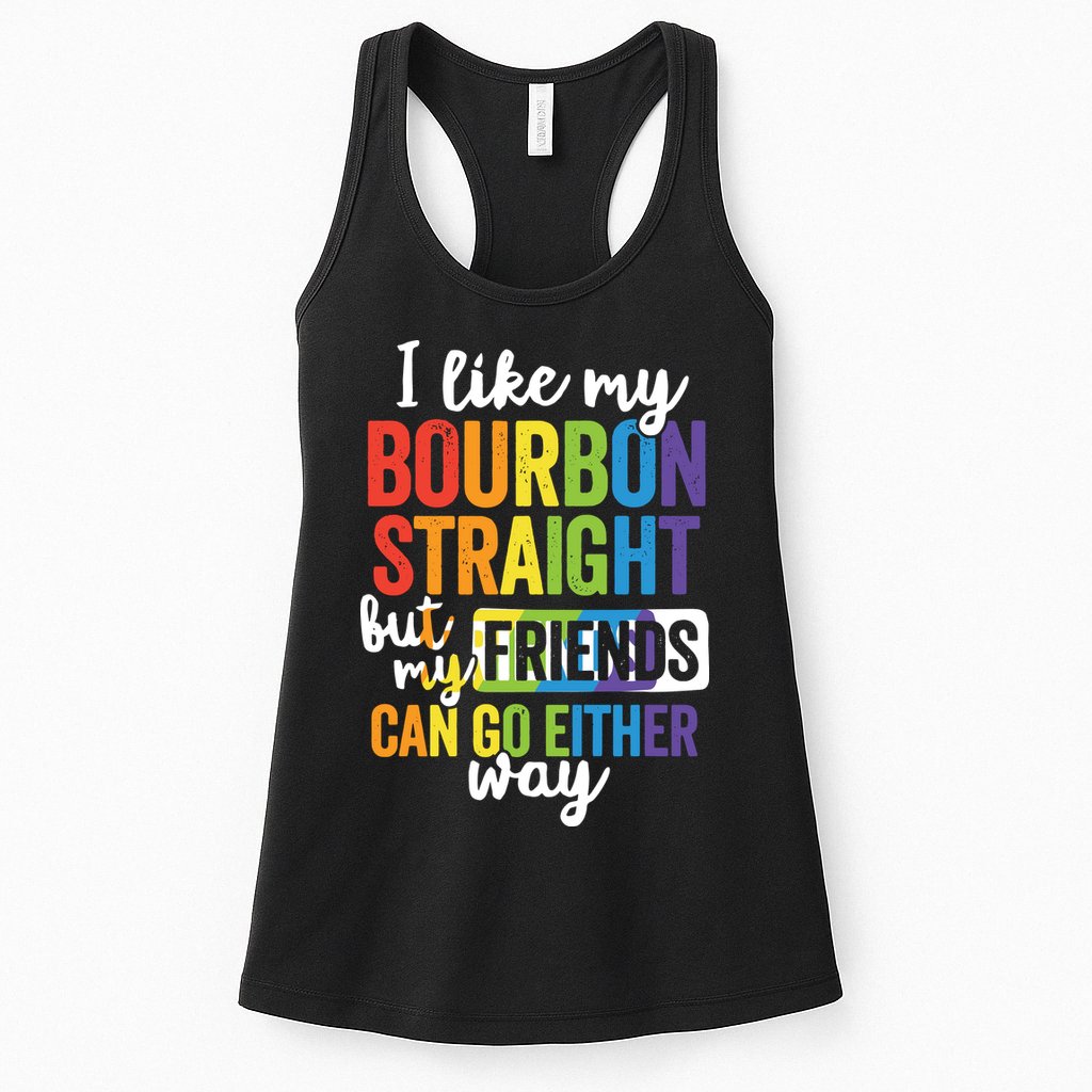 Funny Pride LGBT Ally Gift Bourbon Straight Friends Premium Womens Tank Top