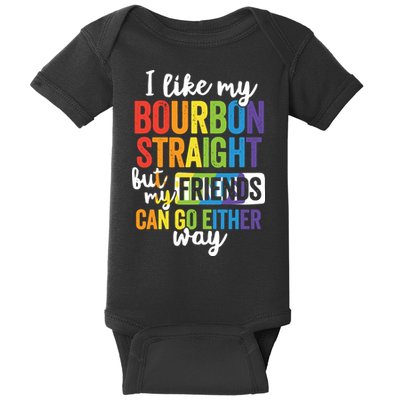 Funny Pride LGBT Ally Gift Bourbon Straight Friends Premium Baby Bodysuit