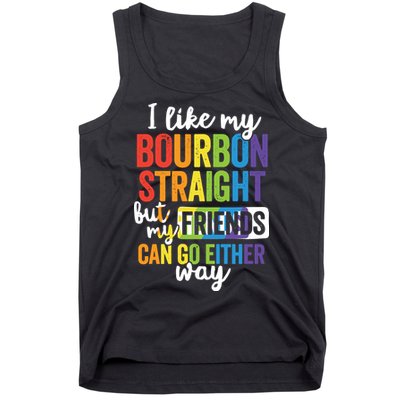 Funny Pride LGBT Ally Gift Bourbon Straight Friends Premium Tank Top