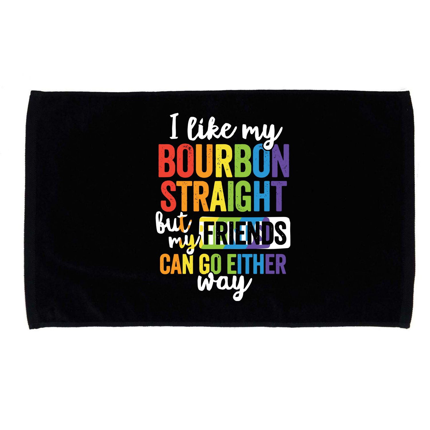 Funny Pride LGBT Ally Gift Bourbon Straight Friends Premium Microfiber Hand Towel
