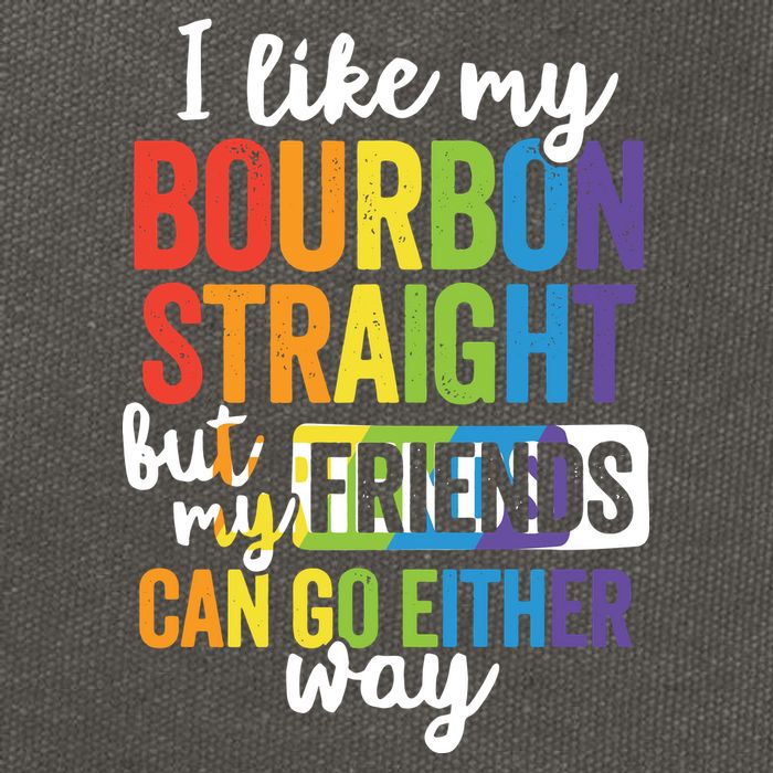 Funny Pride LGBT Ally Gift Bourbon Straight Friends Premium Cotton Canvas Backpack