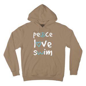 Funny Peace Love Swim Cute Gift Swimmer Gift Love To Swim Hoodie