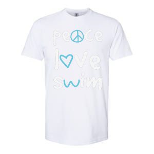 Funny Peace Love Swim Cute Gift Swimmer Gift Love To Swim Softstyle CVC T-Shirt