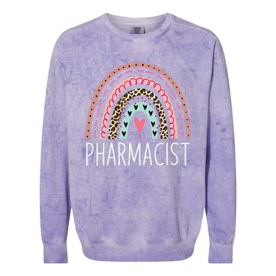 Future Pharmacist Leopard Rainbow Pharmacy Week Appreciation Colorblast Crewneck Sweatshirt