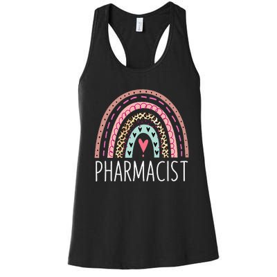 Future Pharmacist Leopard Rainbow Pharmacy Week Appreciation Women's Racerback Tank