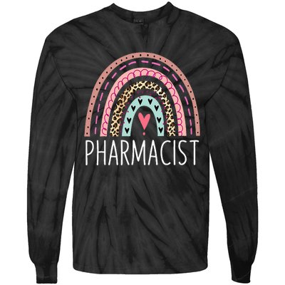 Future Pharmacist Leopard Rainbow Pharmacy Week Appreciation Tie-Dye Long Sleeve Shirt