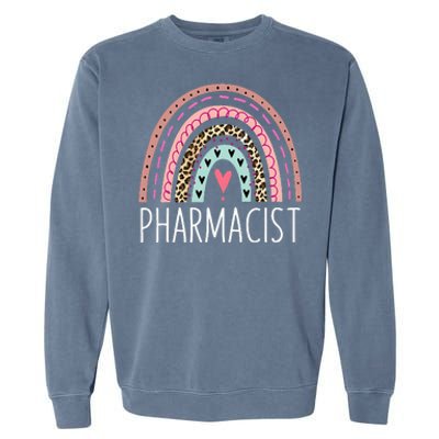 Future Pharmacist Leopard Rainbow Pharmacy Week Appreciation Garment-Dyed Sweatshirt