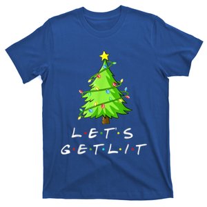 Funny Pajama Let's Get Lit Christmas Tree Light Gift Funny Gift T-Shirt