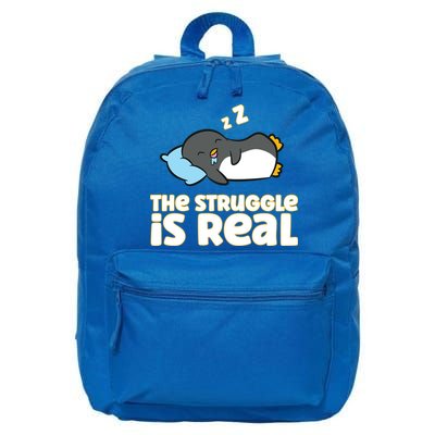 Funny Penguin Lover The Struggle Is Real  16 in Basic Backpack