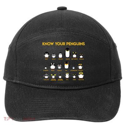 Funny Penguin Lover Penguin Species Know  7-Panel Snapback Hat