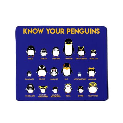 Funny Penguin Lover Penguin Species Know  Mousepad