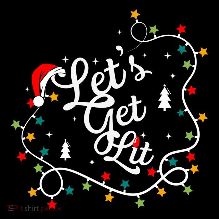 Funny Pajamas Let's Get Lit Christmas Tree Costume Xmas Gift Drawstring Bag