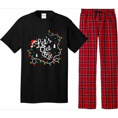 Funny Pajamas Let's Get Lit Christmas Tree Costume Xmas Gift Pajama Set