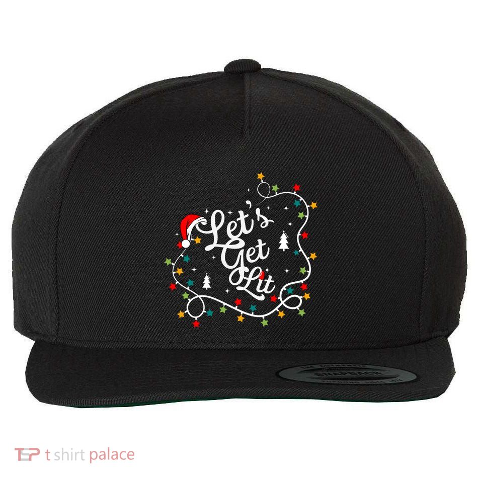 Funny Pajamas Let's Get Lit Christmas Tree Costume Xmas Gift Wool Snapback Cap
