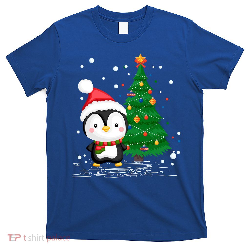Funny Penguin Lover Gift Santa Hat Penguin Christmas Gift T-Shirt