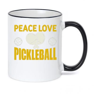 Funny Peace LovePickleball Gift Pickleball Paddles 11oz Black Color Changing Mug