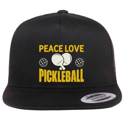 Funny Peace LovePickleball Gift Pickleball Paddles Flatbill Hat