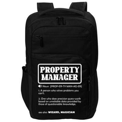 Funny Property Manager Definition Real Estate Management Impact Tech Backpack