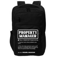 Funny Property Manager Definition Real Estate Management Impact Tech Backpack