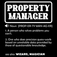 Funny Property Manager Definition Real Estate Management Impact Tech Backpack