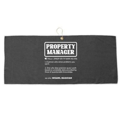 Funny Property Manager Definition Real Estate Management Large Microfiber Waffle Golf Towel