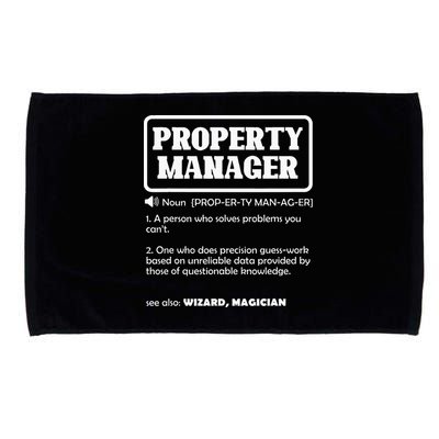 Funny Property Manager Definition Real Estate Management Microfiber Hand Towel