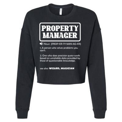 Funny Property Manager Definition Real Estate Management Cropped Pullover Crew
