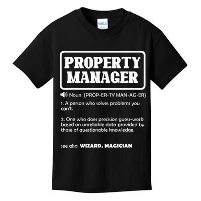 Funny Property Manager Definition Real Estate Management Kids T-Shirt