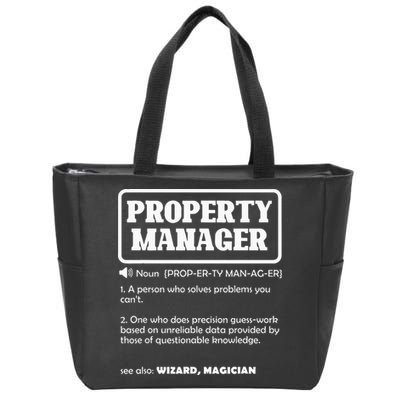 Funny Property Manager Definition Real Estate Management Zip Tote Bag